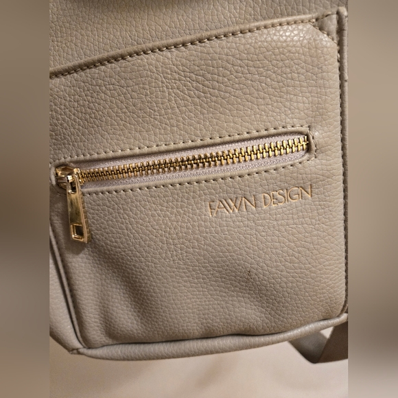 Fawn Design Vegan Leather The Mini Small Diaper Bag Backpack Gray - Picture 4 of 16